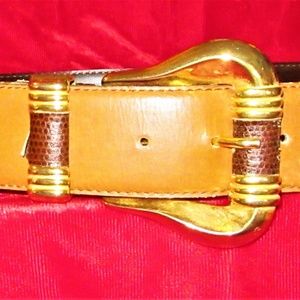 JACQUELINE FERRAR ITALIAN MADE BELT W/SNAKESKIN-S
